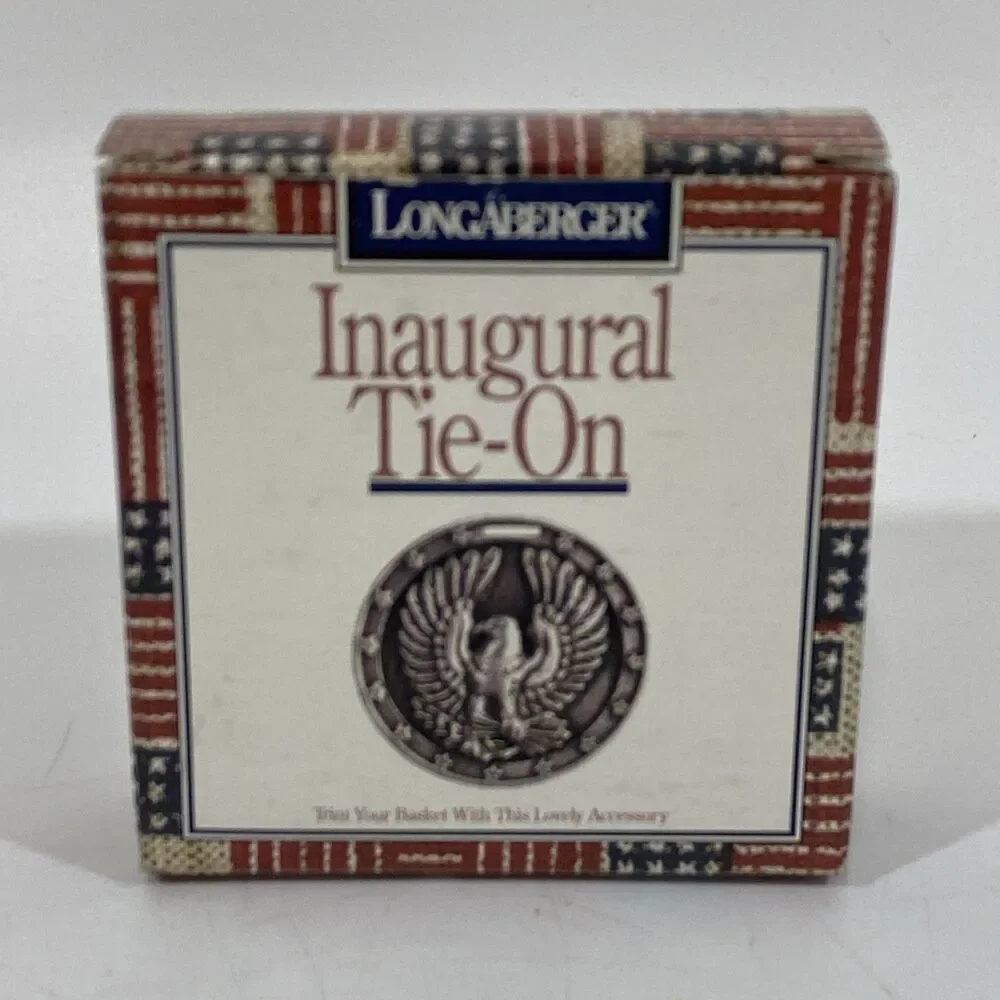 Longaberger Inaugural‎ Basket Tie On Eagle Medallion 1996 With Box